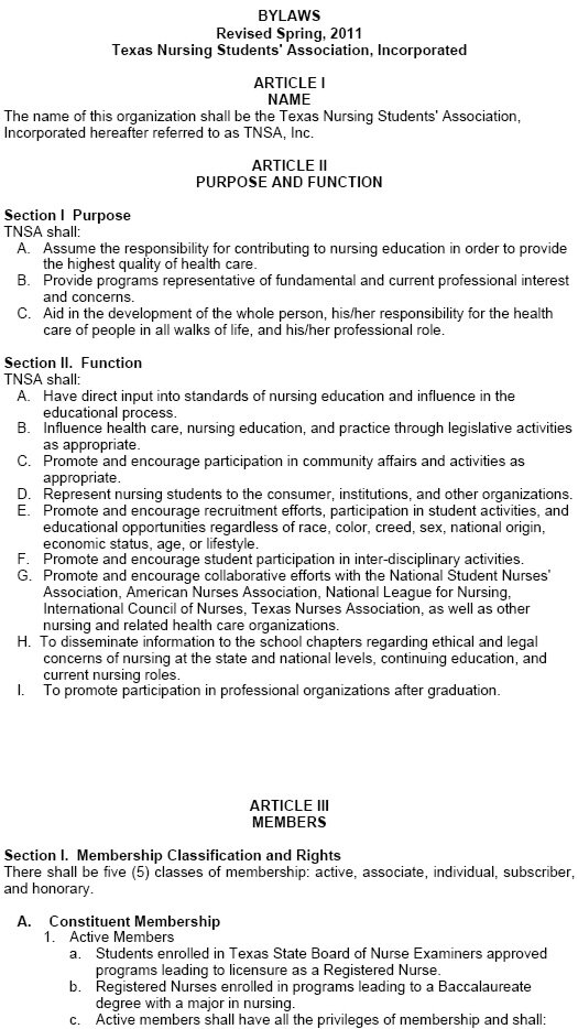 Bylaws Page 1